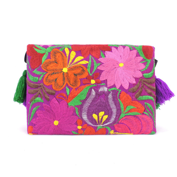 Handmade Boho Crossbody Purse Tassel Embroidered - Picture 2 of 3
